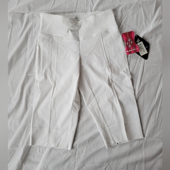 JoFit NWT white slimmer pedal pusher bermuda golf shorts S - Picture 1 of 8